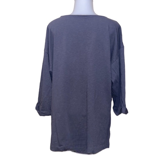 J. Jill Purejill Gray Slub 3/4 Sleeve Top - Picture 5 of 6